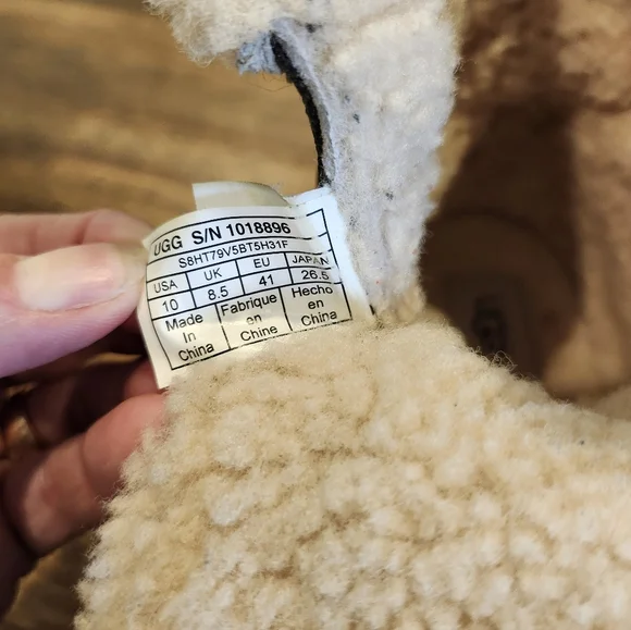 Ugg Fraser Cozy Shearling-Lined Lace Up Hiking Boots Khaki Green Size 10 - Picture 2 of 9